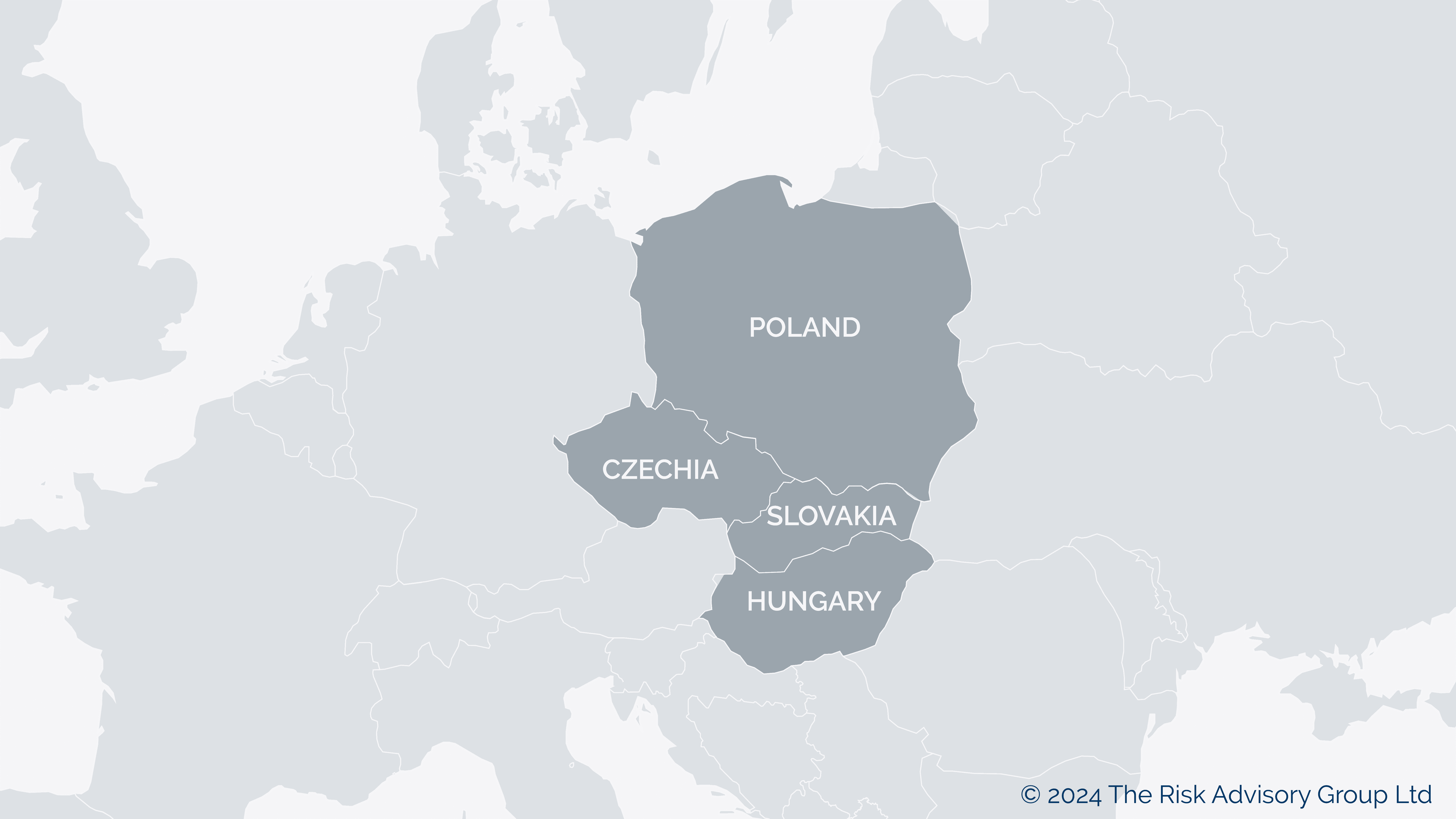 map-which-highlights-Czech-poland-hungary-and-Slovakia